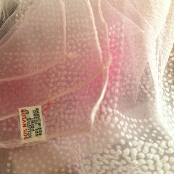 Polka Dots 29”Square Powder Pink Sheer Scarf - Picture 5 of 10